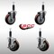 Service Caster 4'' SS Maroon Poly Wheel Swivel 1'' Expanding Stem Caster Set 2 Brakes, 4PK SCC-SSEX20S414-PPUB-MRN-2-TLB-2-1 - alternate 3